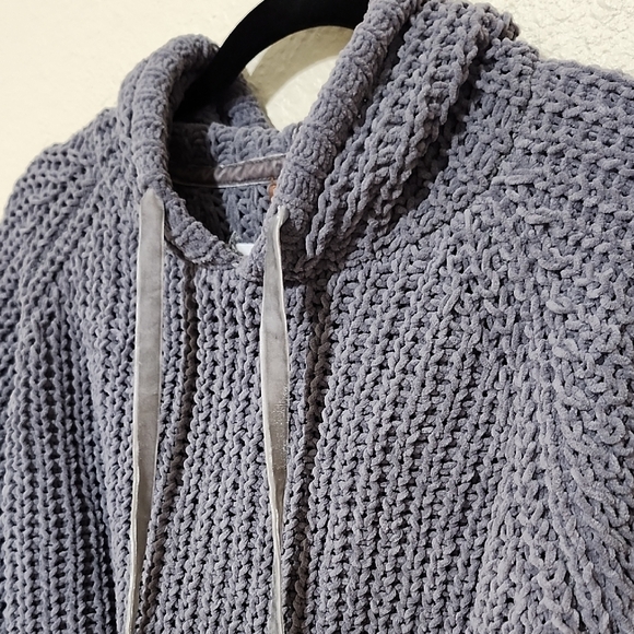 POL Blue Cuffed Sleeve Cropped Hoodie - Picture 5 of 12